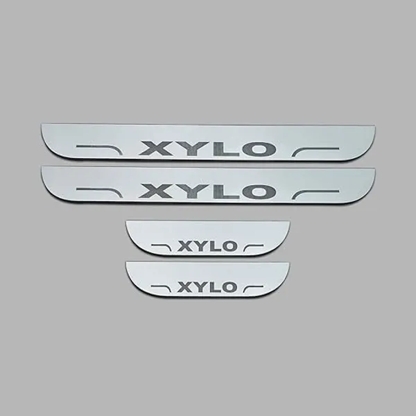 car_Accessories_Xylo_Door_Foot_Step_|_Sill_Plate_Blue_Led_Silver_Mirror_Finish_(Pack_of_4_Pcs)
