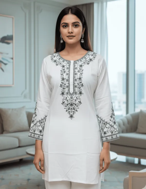 Premium_Black_Chikankari_Embroidered_Kurti_Soft_Rayon,_Elegant_Handwork