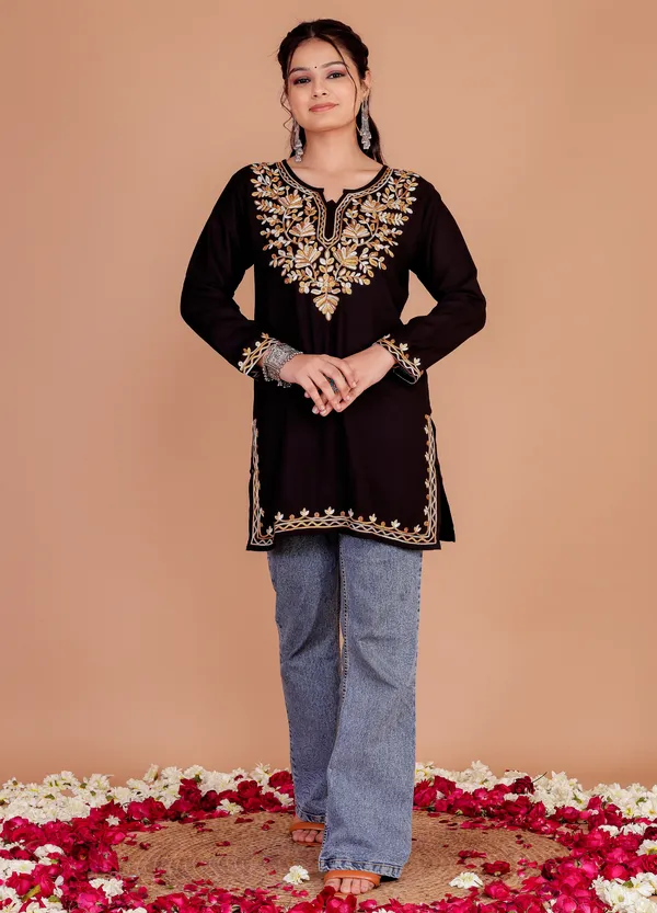 Royal_Kashmir_Handcrafted_Embroidery_Short_Kurti_Made_in_Premium_Quality_Rayon