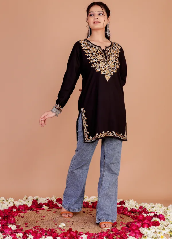 Royal_Kashmir_Handcrafted_Embroidery_Short_Kurti_Made_in_Premium_Quality_Rayon