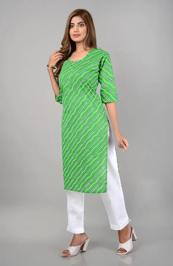 Green_Printed_Cotton_Straight_Kurti_For_Women