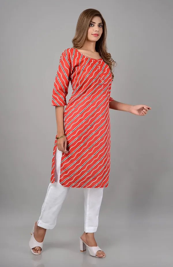 Red_Printed_Cotton_Straight_Kurti_For_Women