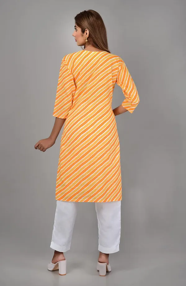 Yellow_Printed_Cotton_Straight_Kurti_For_Women