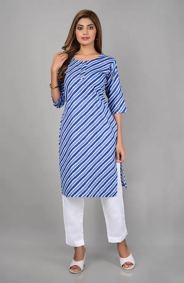 Blue_Printed_Cotton_Straight_Kurti_For_Women