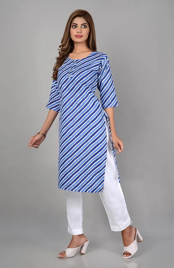 Blue_Printed_Cotton_Straight_Kurti_For_Women