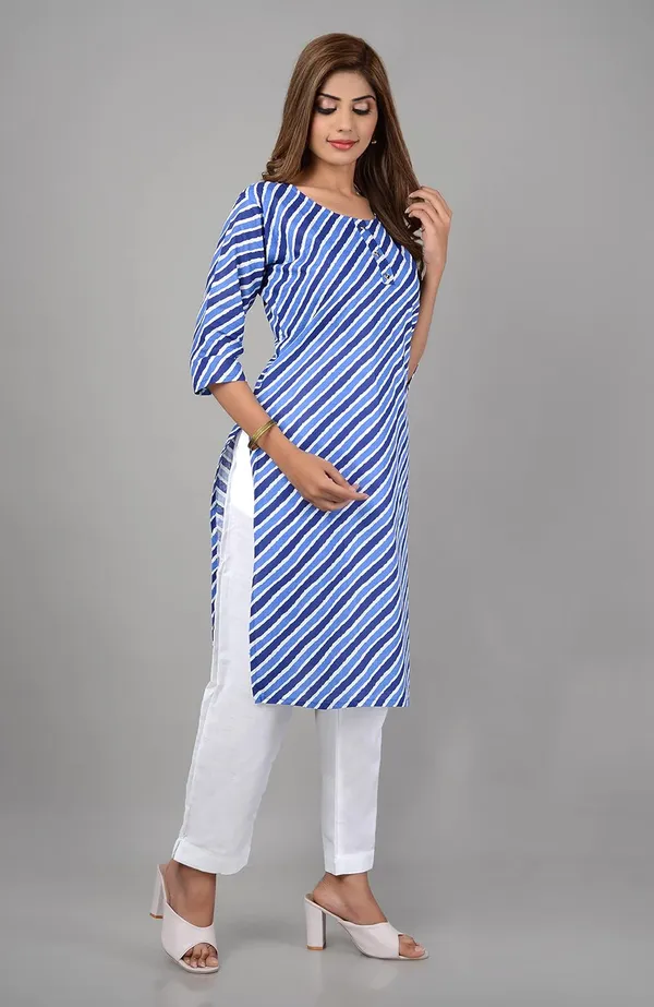 Blue_Printed_Cotton_Straight_Kurti_For_Women