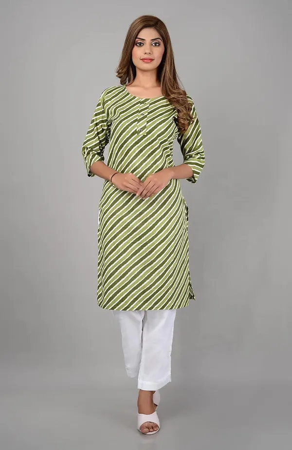 Green_Printed_Cotton_Straight_Kurti_For_Women