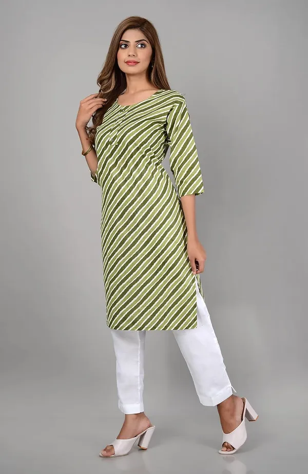 Green_Printed_Cotton_Straight_Kurti_For_Women