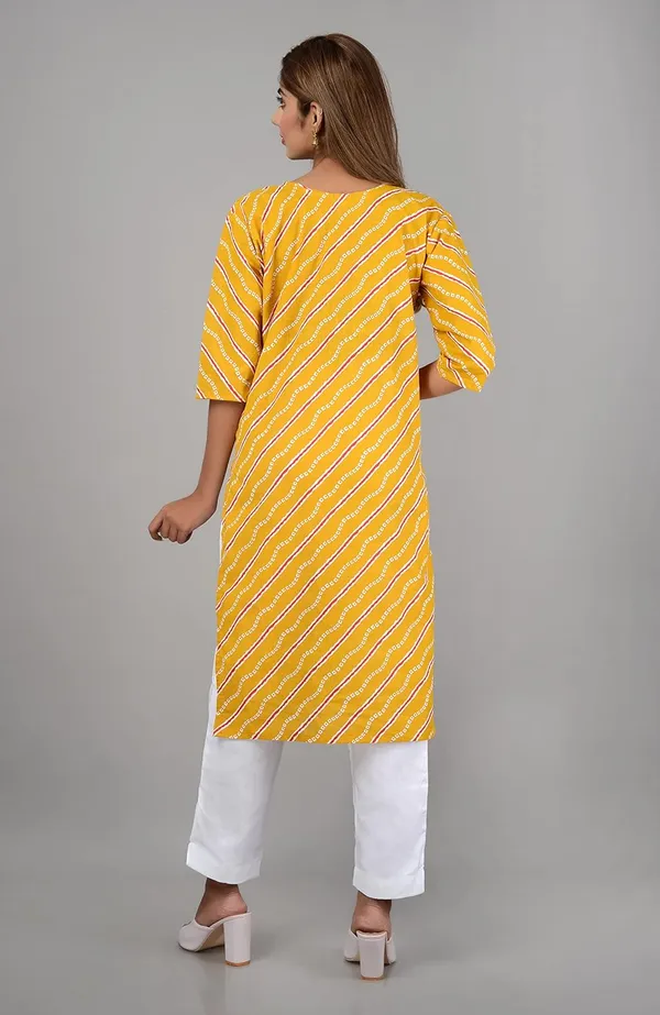 Yellow_Printed_Cotton_Straight_Kurti_For_Women