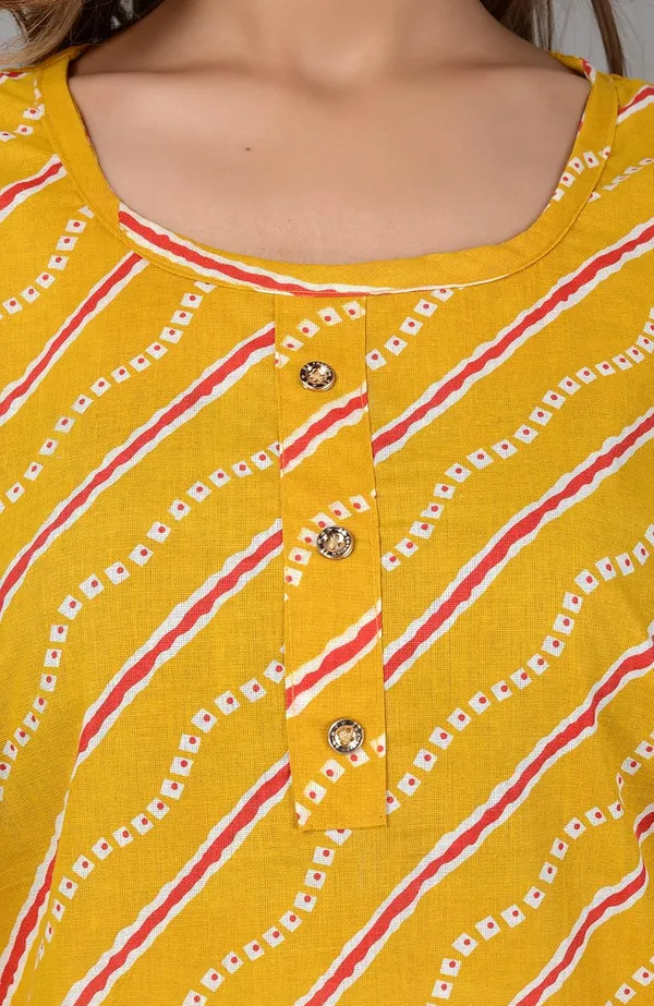 Yellow_Printed_Cotton_Straight_Kurti_For_Women