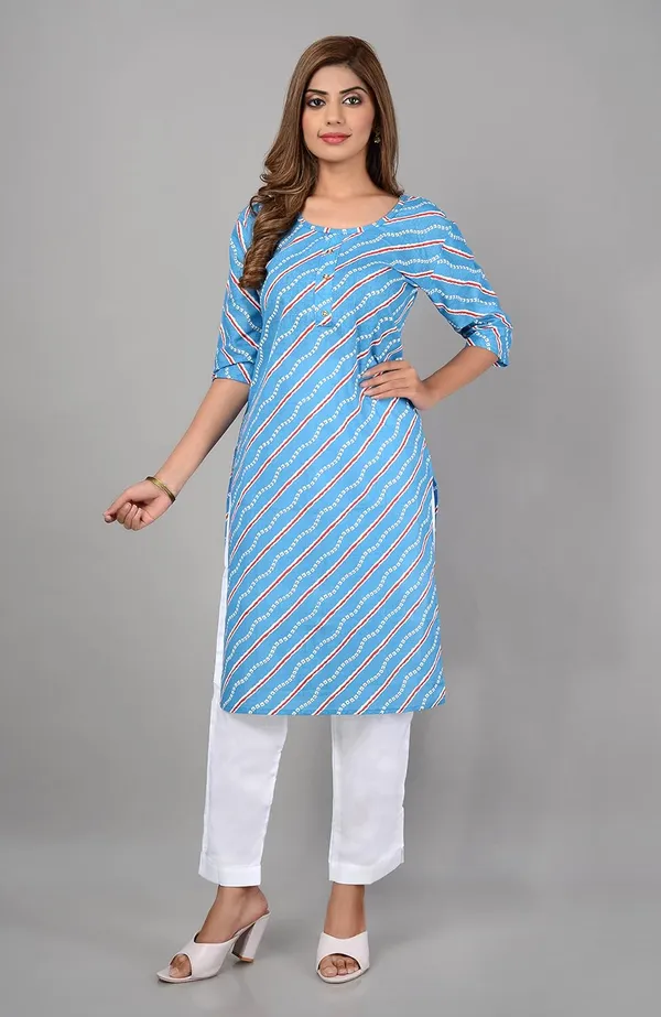 Blue_Printed_Cotton_Straight_Kurti_For_Women