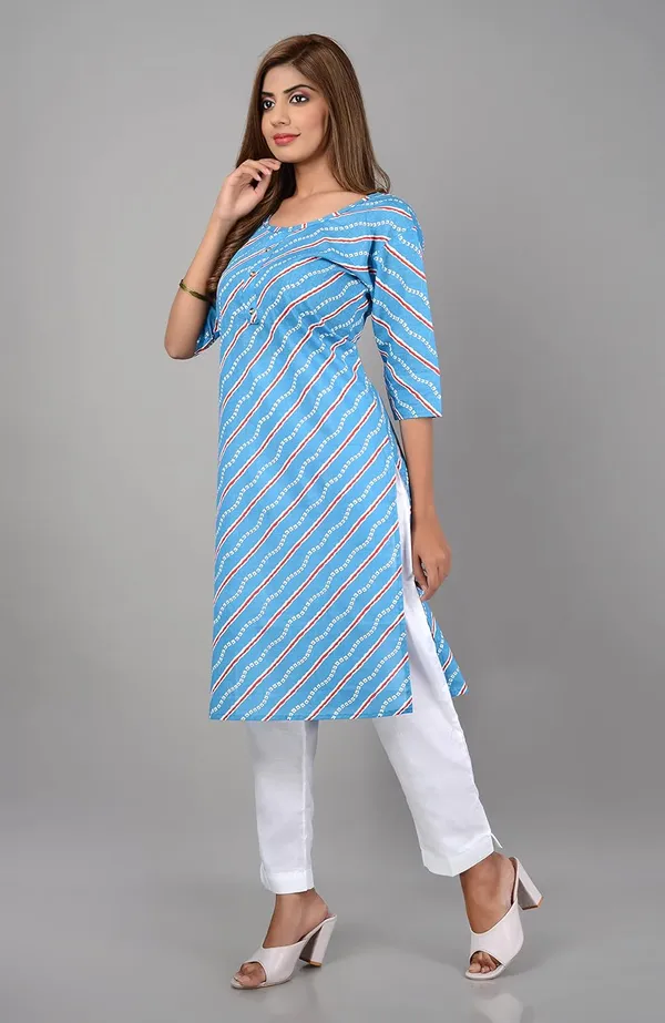 Blue_Printed_Cotton_Straight_Kurti_For_Women