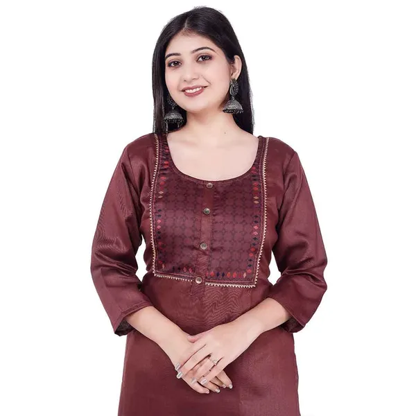 Light_Brown_Kurti_New_Jacquard_Rayon_Kurti_For_Women