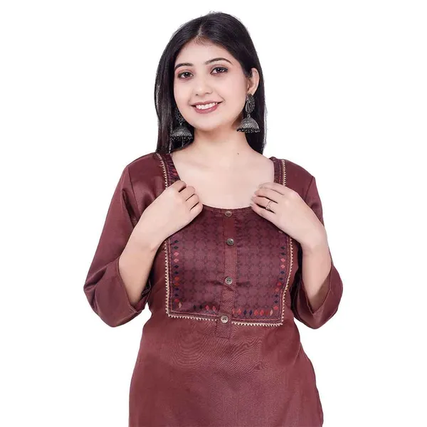 Light_Brown_Kurti_New_Jacquard_Rayon_Kurti_For_Women