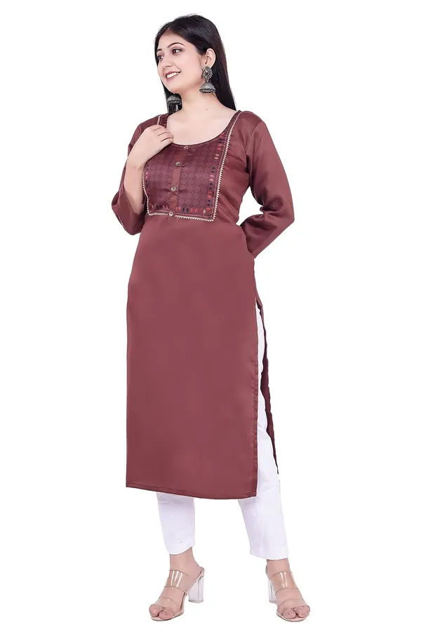 Light_Brown_Kurti_New_Jacquard_Rayon_Kurti_For_Women