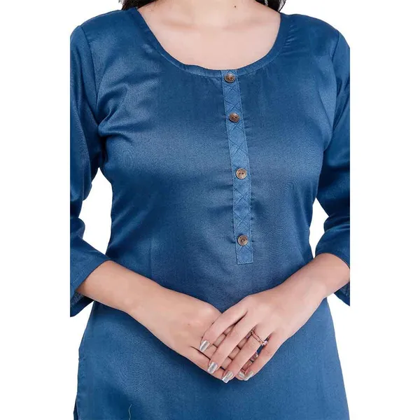 Dark_Blue_New_Rayon_Satin_Kurti_For_Women