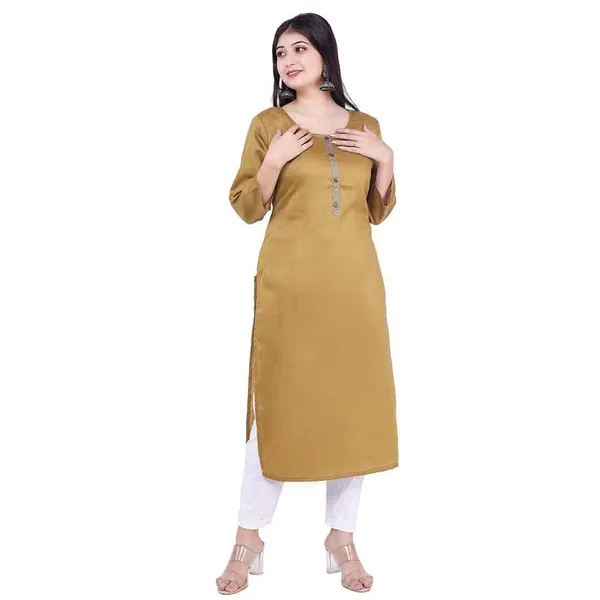 Dark_Brown_New_Rayon_Kurti_Rayon_Satin_For_Women
