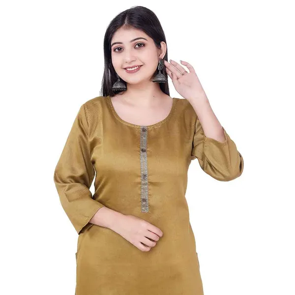 Dark_Brown_New_Rayon_Kurti_Rayon_Satin_For_Women