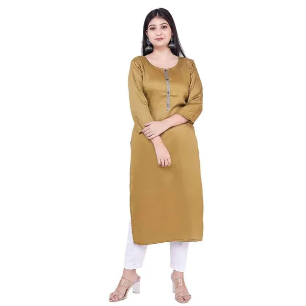 Dark_Brown_New_Rayon_Kurti_Rayon_Satin_For_Women
