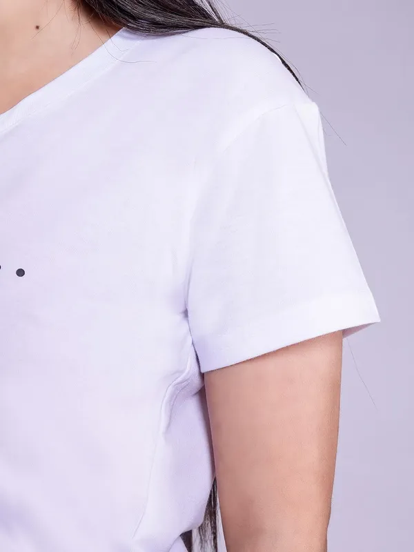 White_Lazy_Panda_Print_White_Crop_Top_For_Women