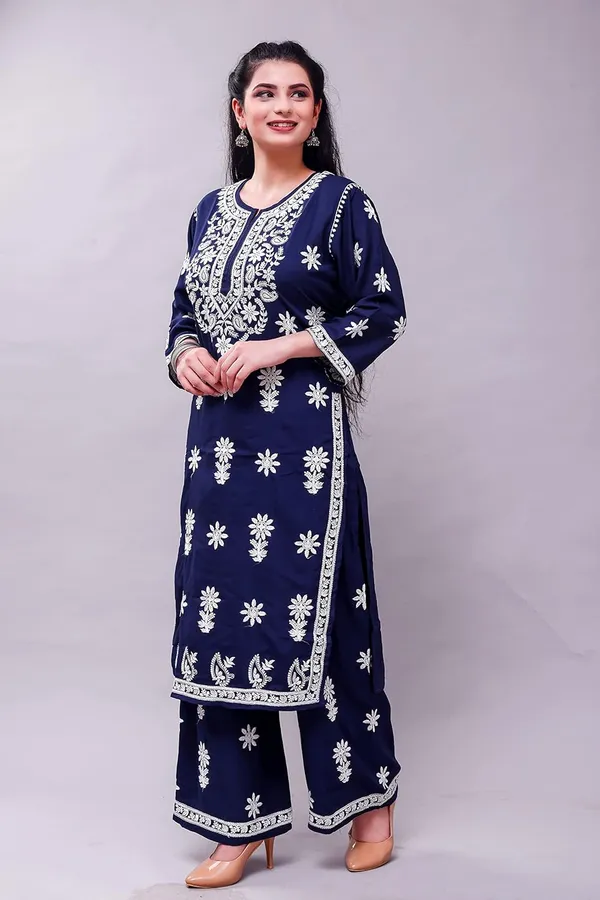 Blue_Chikankari_Embroidered_Kurta_&_Palazzo_Set_For_Women