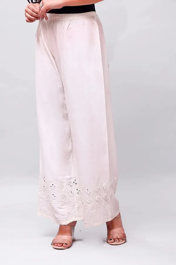 Cream_Trendy_Palazzo_With_Mirror_Work_For_Women