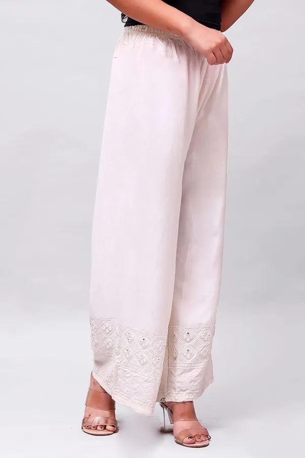 Cream_Trendy_Palazzo_With_Mirror_Work_For_Women