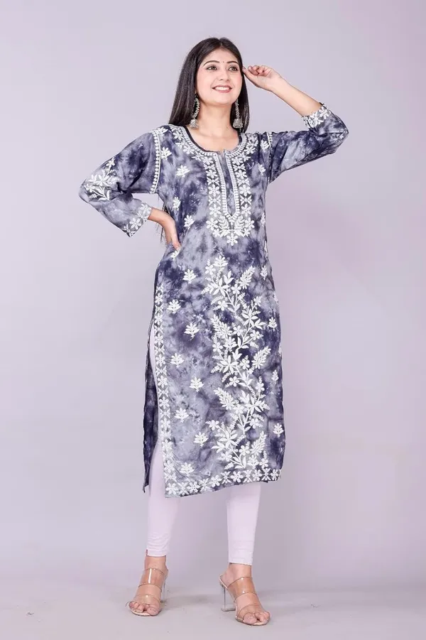 Blue_Stylish_Trending_Bandhani_Print_Designer_Tie_Dye_Embroidery_Regular_Fit_Cotton_Straight_For_Women