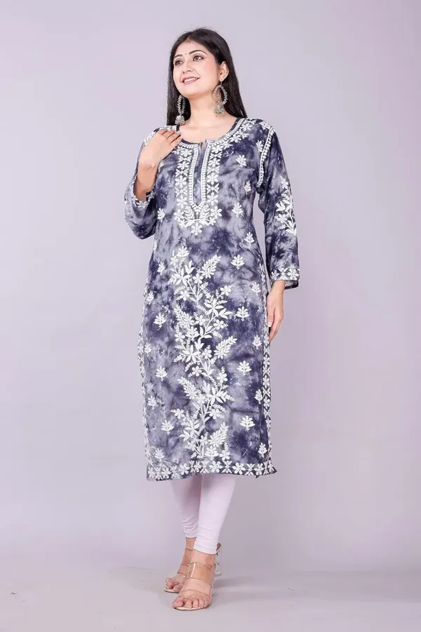 Blue_Stylish_Trending_Bandhani_Print_Designer_Tie_Dye_Embroidery_Regular_Fit_Cotton_Straight_For_Women