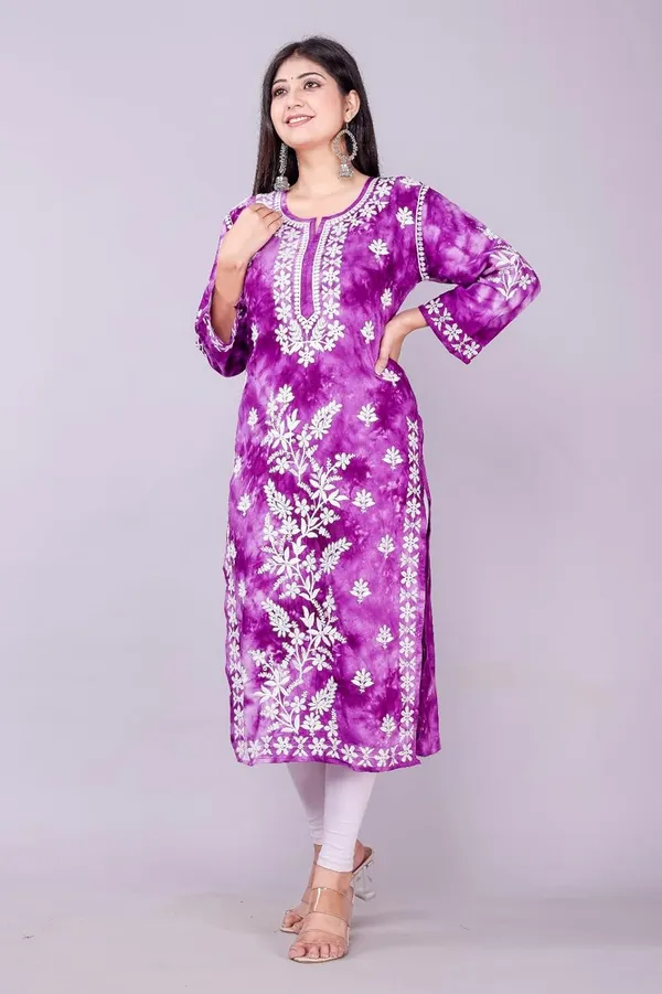 Purple_Stylish_Trending_Bandhani_Print_Designer_Tie_Dye_Embroidery_Regular_Fit_Cotton_Straight_For_Women