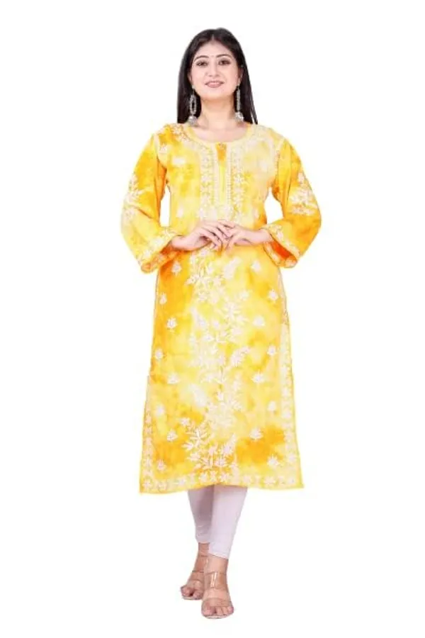 Yellow_Stylish_Trending_Bandhani_Print_Designer_Tie_Dye_Embroidery_Regular_Fit_Cotton_Straight_For_Women