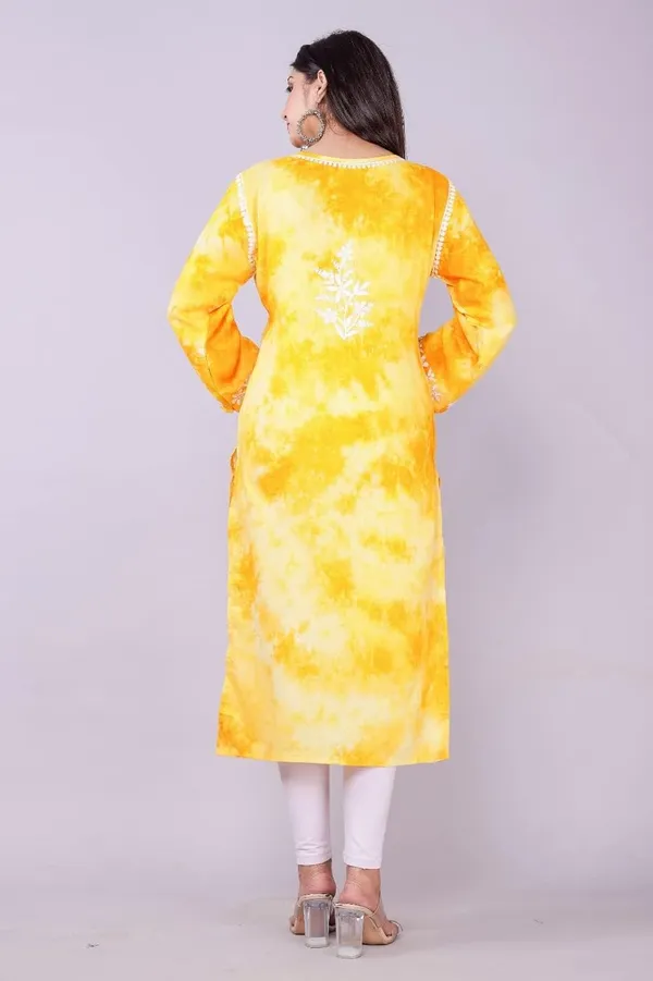 Yellow_Stylish_Trending_Bandhani_Print_Designer_Tie_Dye_Embroidery_Regular_Fit_Cotton_Straight_For_Women