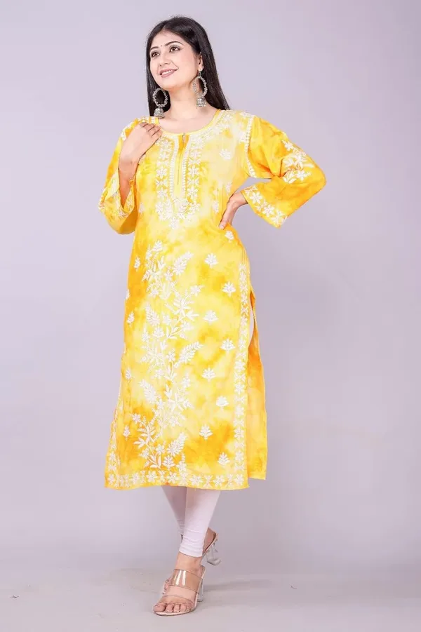 Yellow_Stylish_Trending_Bandhani_Print_Designer_Tie_Dye_Embroidery_Regular_Fit_Cotton_Straight_For_Women