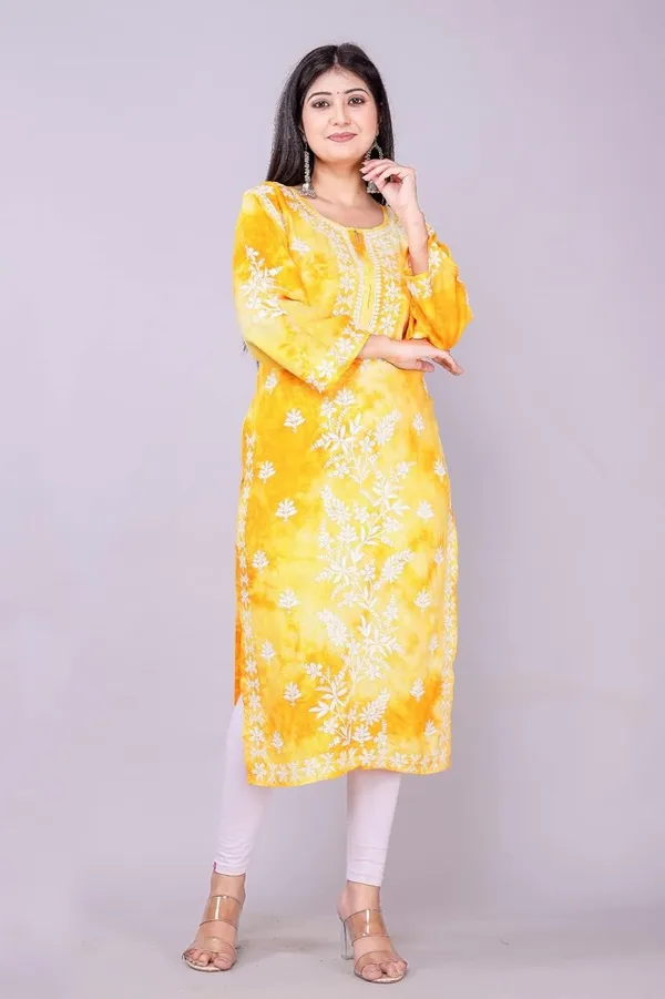 Yellow_Stylish_Trending_Bandhani_Print_Designer_Tie_Dye_Embroidery_Regular_Fit_Cotton_Straight_For_Women
