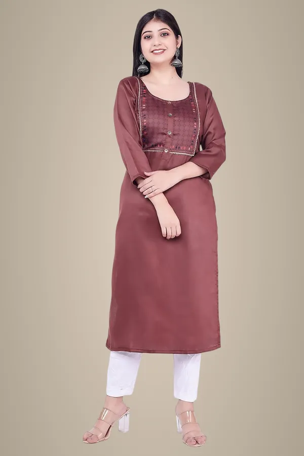 Light_Brown_Kurti_New_Jacquard_Rayon_Kurti_For_Women