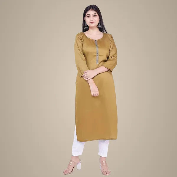 Dark_Brown_New_Rayon_Kurti_Rayon_Satin_For_Women