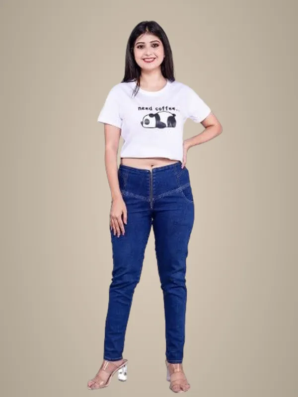 White_Lazy_Panda_Print_White_Crop_Top_For_Women