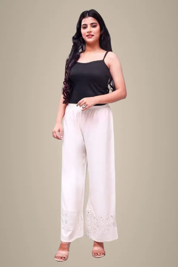 Cream_Trendy_Palazzo_With_Mirror_Work_For_Women