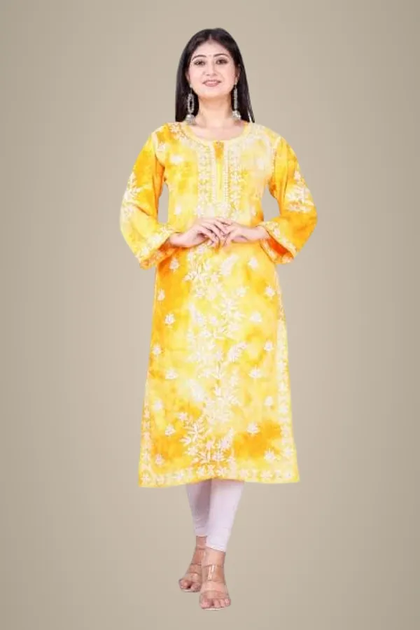 Yellow_Stylish_Trending_Bandhani_Print_Designer_Tie_Dye_Embroidery_Regular_Fit_Cotton_Straight_For_Women