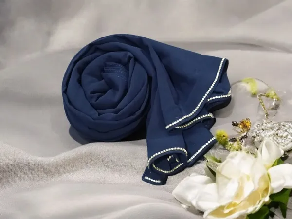 Navy_Blue_Premium_Malaysian_Lace_Diamond_Georgette_Lace_Hijab_|_170_Cm_By_80_Cm