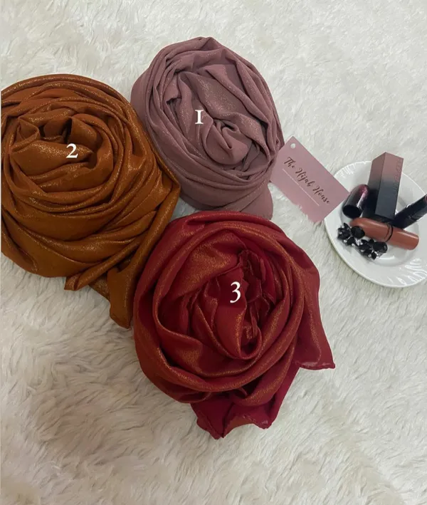 Purple_Premium_Malaysian_Plain_Shimmer_Georgette_Shimmer_Hijab_|_170_Cm_By_80_Cm