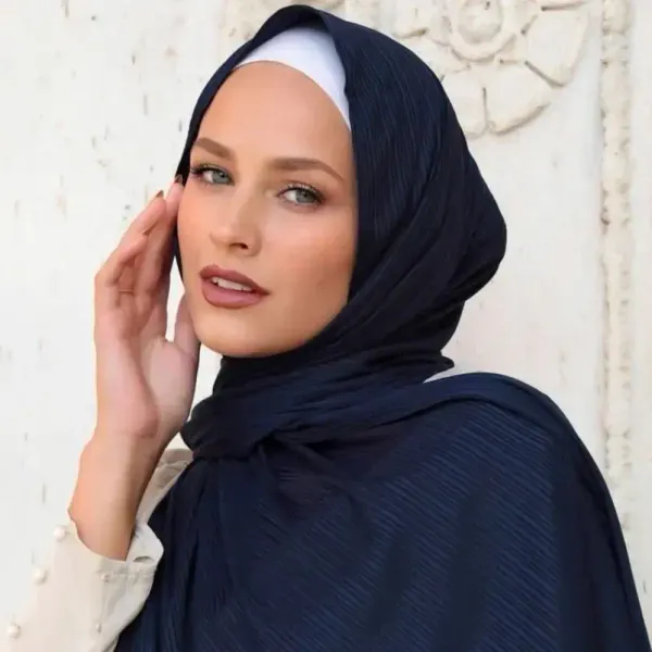 Navy_Blue_Premium_Quality_Bamboo_Ribbed_Jersey_Hijab_|_190Cm_By_80_Cm