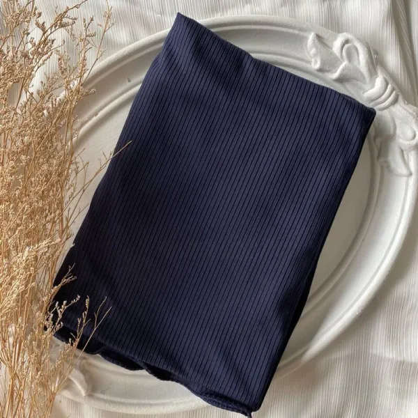 Navy_Blue_Premium_Quality_Bamboo_Ribbed_Jersey_Hijab_|_190Cm_By_80_Cm