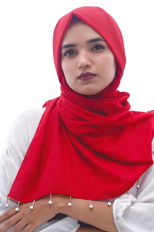 Red_Premium_Malaysian_Diamond_Pearl_Georgette_/Moti_Latkan_Hijab_|_170_Cm_By_80_Cm