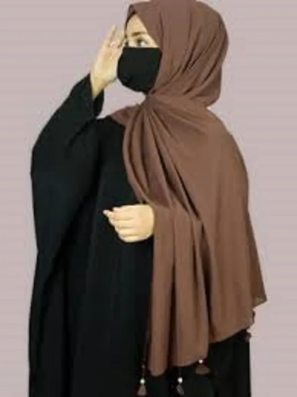 Brownish_Premium_Malaysian_Diamond_Georgette_Heart_Latkan_Hijab_|_170_Cm_By_80_Cm