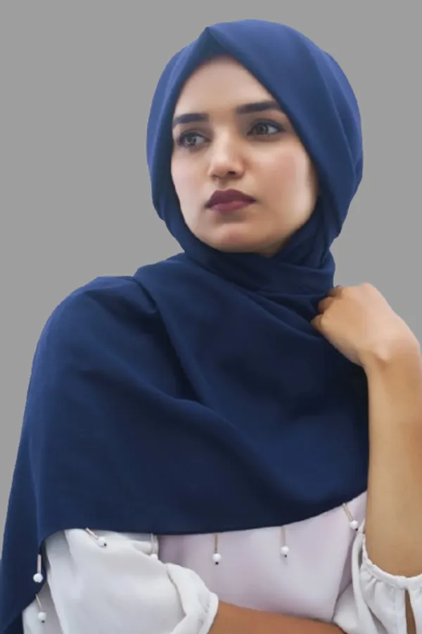 Navy_Blue_Premium_Malaysian_Diamond_Pearl_Georgette_/Moti_Latkan_Hijab_|_170_Cm_By_80_Cm