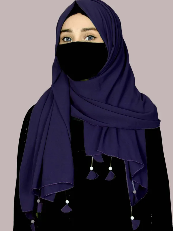 Navy_Blue_Premium_Malaysian_Diamond_Georgette_Heart_Latkan_Hijab_|_170_Cm_By_80_Cm