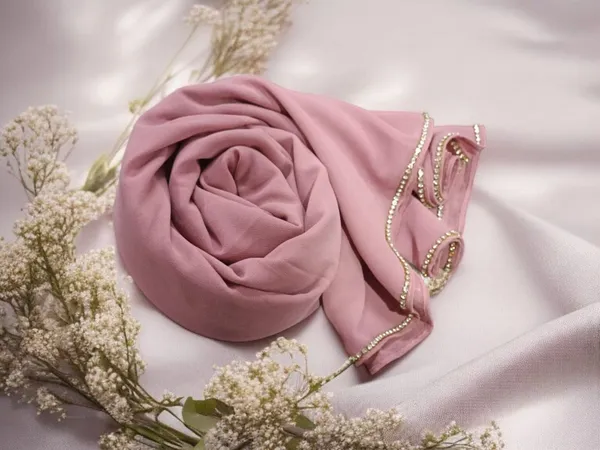 Rose_Pink_Premium_Malaysian_Lace_Diamond_Georgette_Lace_Hijab_|_170_Cm_By_80_Cm