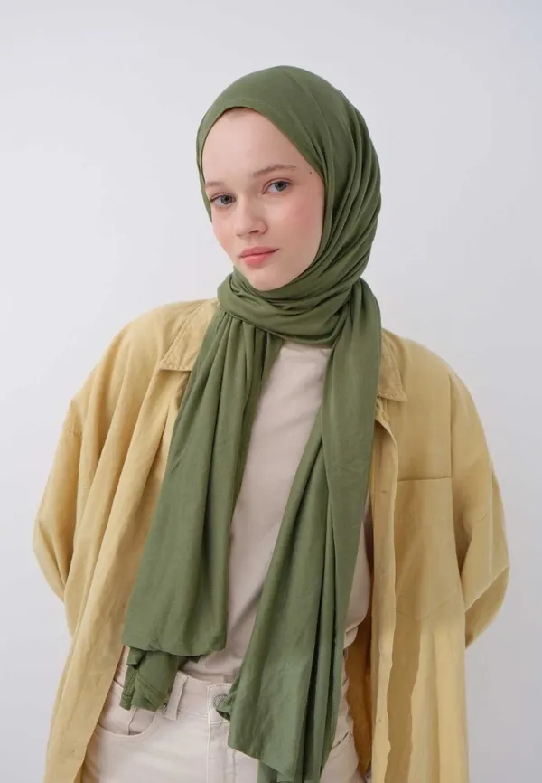 Mehendi_Green_Premium_Quality_Bamboo_Jersey_Hijab_|_190Cm_By_80_Cm