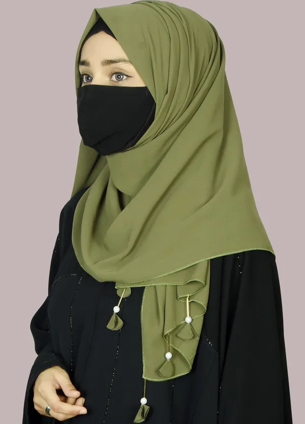 Mehendi_Green_Premium_Malaysian_Diamond_Georgette_Heart_Latkan_Hijab_|_170_Cm_By_80_Cm